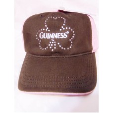 GUINNESS Beer Mujers Baseball Style Hat/Cap Brown/Pink One Size Gem Clover NEW  eb-31285174